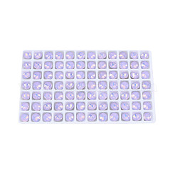 K9ガラスラインストーンカボション  尖ったバック＆バックメッキ  多面カット  フラットラウンド  スミレ  8x5mm&nbsp;MRMJ-N029-13-03