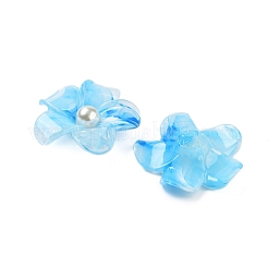 アクリルカボション  花  ライトスカイブルー  42x43.5x12mm&nbsp;OACR-M014-01A-01
