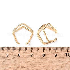 304ステンレススチール製トリプルペンタゴンカフイヤリング  イオンプレーティング（ip）  18KGP本金メッキ  17.5x17.5x14mm&nbsp;EJEW-K268-88G