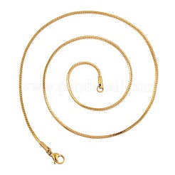 1.5mm 304ステンレススチールスクエアスネークチェーンネックレス  18KGP本金メッキ  17.72インチ（45cm）&nbsp;X-TW4888-1