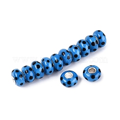Handmade Lampwork & Brass Core European Beads&nbsp;LAMP-N044-02S-02