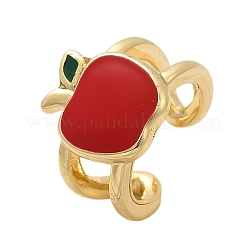 Brass Enamel Cuff Earrings&nbsp;EJEW-Q036-02A-G