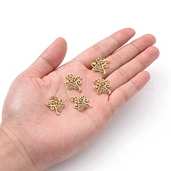 304ステンレスペンダント  命の木  ゴールドカラー  20.5x20x1mm  穴：2.5mm&nbsp;STAS-S105-T517G