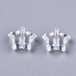 透明なアクリルビーズ  スター  透明  9x10x4mm  穴：1.6mm&nbsp;X-MACR-T036-12