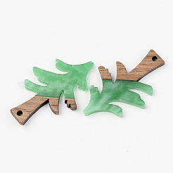 Opaque Resin & Walnut Wood Pendants&nbsp;RESI-S389-008A-C03