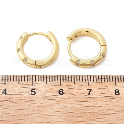 Sparkling Cubic Zirconia Huggie Hoop Earrings for Girl Women&nbsp;EJEW-H126-15G