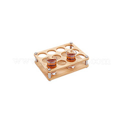 12-Hole Detachable Bamboo Shot Glasses Holders&nbsp;ODIS-WH0002-94