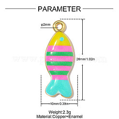 Printed Brass with Enamel Pendants&nbsp;KK-OY001-78G-01