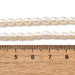 天然養殖淡水パールビーズ連売り  ライス  グレード6a+  古いレース  4~4.5mm  穴：0.7mm  約54個/連  13.46''~13.78''（34.2~35センチメートル）&nbsp;PEAR-I007-01Q-01D