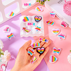 24Pcs 12 Styles Rainbow PVC Cabochons&nbsp;FIND-TA0005-48