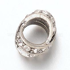 チベットスタイル合金ラインストーン大きな穴ビーズ  クリスタル  12x9x9mm  穴：6mm&nbsp;MPDL-F017-13E