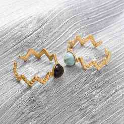 304 Stainless Steel Open Cuff Rings&nbsp;RJEW-A071-09G