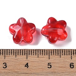 ペイントガラスビーズを焼く  スター  レッド  11.5x12x6.5mm  穴：1.2mm&nbsp;X1-GLAA-S202-10A