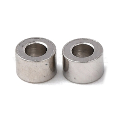 変色しない304ステンレススチール製カラムスペーサービーズ  ステンレス鋼色  2x3mm  穴：1.5mm&nbsp;X-STAS-S040-03