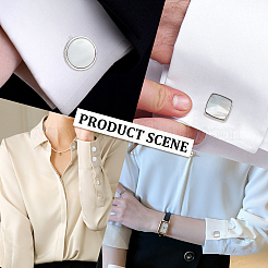 2 Pairs 2 Styles Natural Shell Cufflinks for Men&nbsp;FIND-WR0010-95