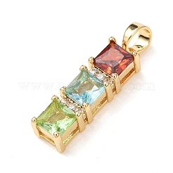 Brass Micro Pave Cubic Zirconia Pendants&nbsp;KK-A295-07G