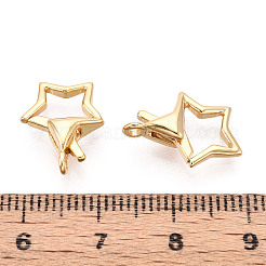 真鍮カニカン  ニッケルフリー  スター  18KGP本金メッキ  15.1x11.2x4.5mm  穴：1.6mm&nbsp;KK-T078-23G