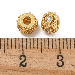 Rack Plating Brass Micro Pave Clear Cubic Zirconia Beads&nbsp;KK-U030-16G