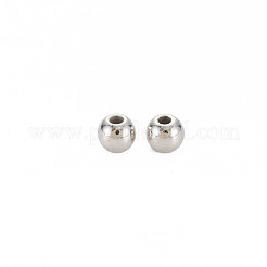 ABSプラスチックビーズ  ラウンド  プラチナメッキ  4x3.5mm  穴：1.2mm  約15000個/500g&nbsp;SACR-S276-01C-P
