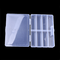 プラスチックビーズ収納ケース  8のコンパートメント  長方形  透明  27x19x4.5cm  コンパートメント：132x45mm&nbsp;LS-CON-Q031-04A