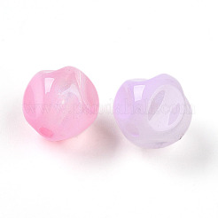 透明UVメッキアクリルビーズ  虹色の  ナゲット  グリッターパウダー付き  ミックスカラー  16mm&nbsp;OACR-I015-45