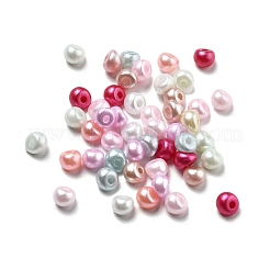 アクリルパール調ビーズ  ティアドロップ  不規則な  不透明な  ミックスカラー  5x5x4mm  穴：1.4mm&nbsp;LS-OACR-D300-01I