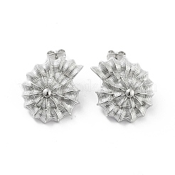 Shell Shape Brass Stud Earrings&nbsp;EJEW-Q811-25P