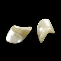 Absプラスチック模造パールツイストビーズ  ホワイト  27x17x10mm  穴：1.5mm  約268個/500g&nbsp;MACR-S252-A41