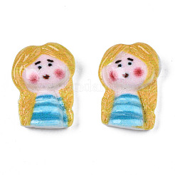 Spray Painted Opaque Resin Cabochons&nbsp;CRES-S302-82