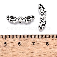 チベット風合金ビーズ  ウイング  鉛フリー＆カドミウムフリー  アンティークシルバー  6.5x21.5x3mm  穴：1.2mm&nbsp;TIBEB-ZX018-01AS-1-RS