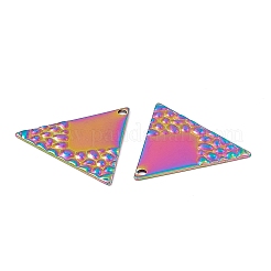 イオンプレーティング（IP）304ステンレスペンダント  トライアングルチャーム  虹色  23x26.5x1mm  穴：1.5mm&nbsp;STAS-B031-18R