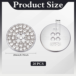 20Pcs 4-Hole Alloy Buttons&nbsp;BUTT-MA0001-09D