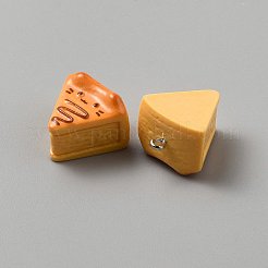 不透明樹脂ペンダント  猫の形をしたチーズケーキ  鉄製のアイピンループ付き  ダークオレンジ  24x21x15mm  穴：2mm&nbsp;RESI-CJC0011-65A