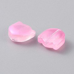 手作りランプワークビーズ  チューリップ  パールピンク  9.5x9x5mm  穴：1mm&nbsp;LAMP-WH0012-06G