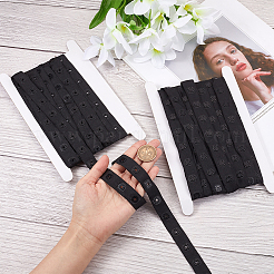 10ヤード 2種類のポリエステルリボン  プラスチックボタン付き  ブラック  3/4インチ（18mm）  5ヤード/スタイル&nbsp;OCOR-GF0002-21