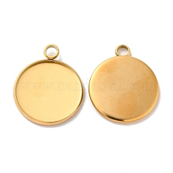 Ion Plating(IP) 304 Stainless Steel Pendant Cabochon Settings&nbsp;STAS-G071-45G