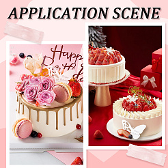 21Pcs 3 Colors Birthday Theme Mirror Effect Acrylic Birthday Cupcake Insert Card Decoration&nbsp;AJEW-SP0001-72A