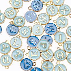 2 Sets 2 Styles Golden Plated Alloy Enamel Charms&nbsp;ENAM-YW0001-28C