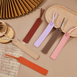 12Pcs 6 Colors PU Leather Bookmark&nbsp;AJEW-FH0006-23