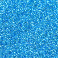 MIYUKIラウンドロカイユビーズ  日本製シードビーズ  11/0  （rr260)透明なアクアab  2x1.3mm  穴：0.8mm  約5500個/50g&nbsp;SEED-X0054-RR0260