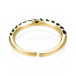 Enamel Wrap Open Cuff Ring&nbsp;RJEW-N037-009