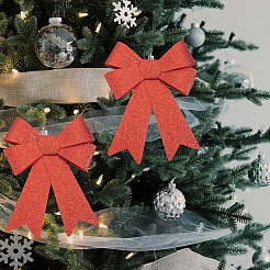 Christmas PVC Glitter Bowknot&nbsp;AJEW-SP0003-72B-01