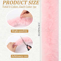 3Pcs 3 Colors Faux Fur Chenille Stick Fabric Roll for Christmas Tree Decor or Wreath Bows Craft&nbsp;FIND-CY0002-08