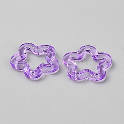 透明なアクリルパーツ  スター  スミレ  29.5x30.5x5mm  穴：1.8mm&nbsp;MACR-WH0007-167G-1