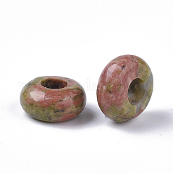 Natural Unakite European Beads&nbsp;G-Q503-06