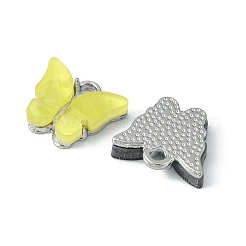 アクリルチャーム15個。  合金のパーツと  バタフライチャーム  プラチナ  13x14x3mm  穴：2mm&nbsp;MACR-YW0002-12P
