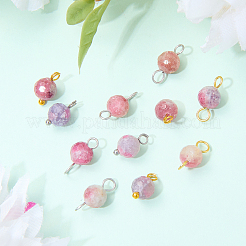 16Pcs 4 Styles October Birthstone Natural Plum Blossom Tourmaline Pendant and Connector Charms&nbsp;PALLOY-SW00115