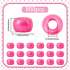 プラスチックパールビーズ800個  バレル  カメリア  9x6mm  穴：3.8mm&nbsp;KY-SP0001-53C
