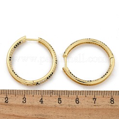 Brass Micro Pave Cubic Zirconia Hoop Earrings&nbsp;EJEW-M077-02G