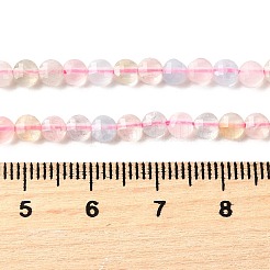天然石モルガナイトビーズ連売り  ファセットスクエアカットコインビーズ  フラットラウンド  4x2.5mm  穴：0.7mm  約111個/連  15.24''（38.7センチメートル）&nbsp;G-C179-A4mm-10